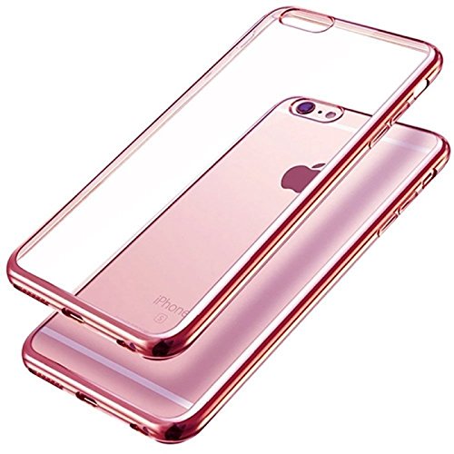 Funda Carcasa Gel Transparente Para Iphone 6   Iphone 6s Ultra Fina 0 33mm  Silicona TPU De Alta Resistencia Y Flexibilidad  Borde Rosa 