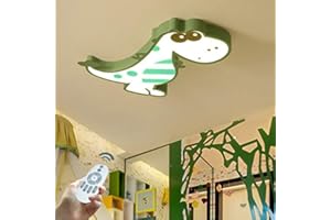 LONCHAN LED Dinosaurier Deckenleuchte Junge Schlafzimmer Deckenlampe Moderne Innendekoration Kronleuchter Kindergarten Leuchten Dimmbare Deckenlicht Kreative Wohnzimmer Schlafzimmer Kinderzimm,60cm/green…