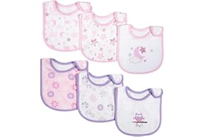 OAYGAT 6 Packs Baby Bibs Newborn Dribble Bibs Cotton Soft and Absorbent Baby Bandana Drool Bib with Adjustable Snaps Breathable Feeding Teething Bib for Unisex Girl Boy Infant Toddlers Newborn 0-24 Months