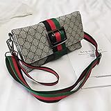 SIZE:26*15*4CM YZJLLZY Damentasche DamenbekleidungFashion Bedruckte Umschlagtasche Handschellen Clutch Bag Wide Ribbon Crossbody Umhängetasche, grün