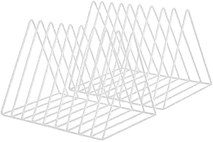 Xihaoer 2pcs Magazine Rack Book Record Holder, Desktop Iron Storage Rack Bookshelf Multifunction Triangle File Organizer Decor Home Office (white)