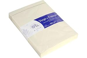G. LALO Fever Hosiery Lalo 21416L - Un paquet de 6 enveloppes doublées gommées 11,4x16,2 cm, Vergé de France, Ivoire
