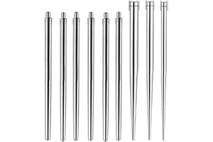 GXGM 9 Piezas Piercings de Inserción Cónicos Cuerpo Acero Quirúrgico 14G 16G 18G Taper Pins Para Oreja/Nariz/Labio/Ceja/Vientre/Pezón/Lengua - Kit Pop Taper