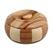 Produktbild bqlzr rund Holz Farbe quergestreiftem Bambus Zigarette Aschenbecher mit Deckel Rauchen Zigarre Asche Tray Holder