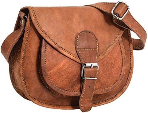 Leder Nature"Juliette" Genuine Leather Satchel Shoulder Vintage College City Casual Everyday Bag Small Natural Brown K55b