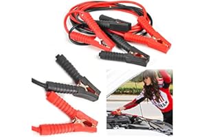 TRMLBE Câbles de Démarrage 4M Câbles de Batterie 12V 24V Cable Voiture avec Protection Contre Les surtensions câble de démarrage avec 4 bornes entièrement isolées pour Moteurs à Essence et Diesel