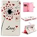 Produktbild Nancen Sony Xperia Z5 (5,2 Zoll) Handyhülle, Bunt Nette Romantische Muster Flip Etui Case Cover Lederhülle PU leder Folio Bookstyle Schutzhülle mit Standfunktion, Brieftasche und Karte Tasche [Löwenzahn (love)]