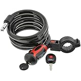 Burg-Wächter 1345 150 L - Cable antirrobo en espiral con luz, color multicolor (negro/gris)