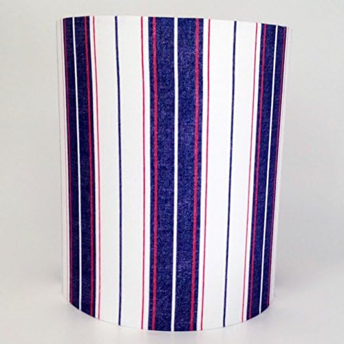Padstow, Medium Striped Fabric Light Shade - Nautical, Blue, Red Stripe