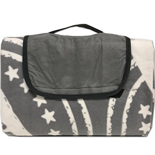 Picknickdecke von JEMIDI XXL Thermo 200cm x 180cm Riesen Picknick Decke Schwimmbad Reise Camping Decke Strand Picknick Große Decke Stranddecke Strand Decke Familien ( Grau 200cm x 180cm)