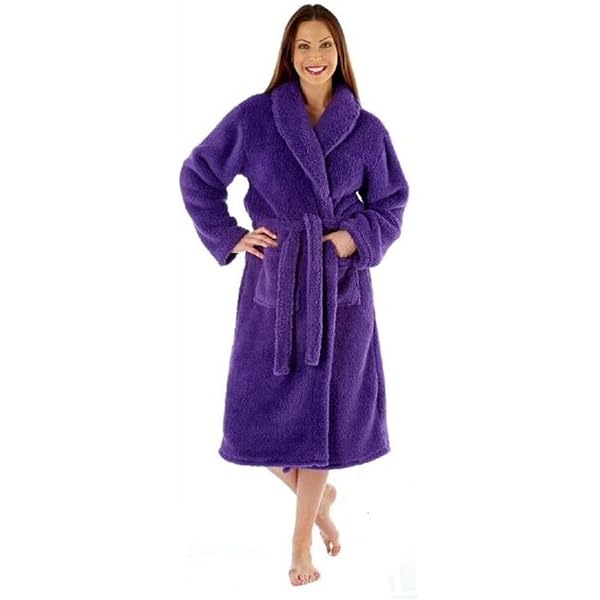 Ladies Fleece Dressing Gown Luxury Robe (Purple) (S 10-12) : Amazon.co.uk:  Fashion