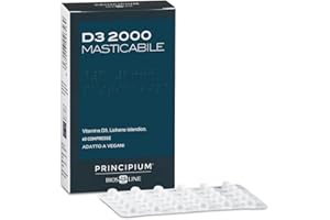 BIOS LINE Principium D3 2000, Integratore di vitamina d3 estratto da Lichene Islandico, Integratore bambini e adulti per ossa e denti, 60 compresse