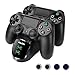 Produktbild FlexDin PS4 / Slim / Pro Controller Ladestation mit LED - Twin Docking Station für DualShock 4 Controller - PlayStation 4 Zubehör, Schwarz