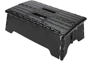 ‎EJOYOUS Ejoyous Folding Step Stool, Portable Folding Step Multipurpose Folding Stool Black Non-Slip Plastic Kitchen Stool for Pregnant Older Children, 300 lb Load Capacity