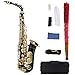 Produktbild ammoon® bE Alt saxophon Messing lackiert Gold E Wohnung Sax 82Z Schlüsselart Holzblasinstrument mit Reinigungsbürste Stoffhandschuhe Korkfett Strap Padded Fall
