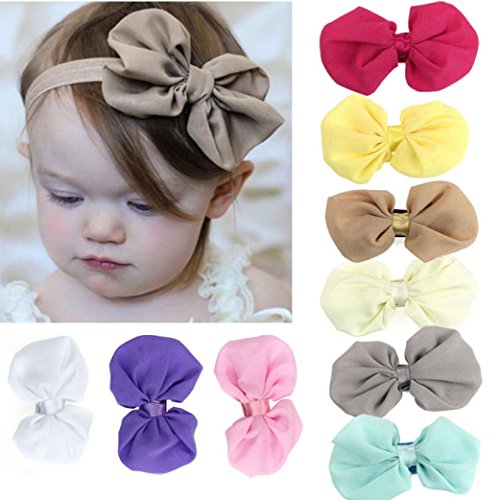 FEITONG 9PCS Babys Girls Flower Elastic Bowknot Headband Photography Hairbands Accessories