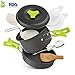 Produktbild ToWinle Umfangreichste Camping Kochgeschirr-Set Outdoor Camping Zubehör Tragbares Camping Topf mit Deckel Antihaftbeschichtete Cookware Kit für Outdoor Reise Camping 1 bis 2 Personen