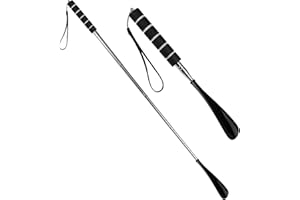 Cncedi Shoe Horn Long Handled, 29-70cm Extendable Shoehorn Portable Shoe Spoon with Comfort Grip, Telescopic Adjustable Length Boot Horn Women Men Kids Seniors, Black