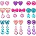 Produktbild Hicarer 9 Paar Mädchen Clip on Ohrringe Vortäuschen Prinzessin Spielen Ohrringe Schmuck Set (Stil 2)