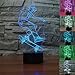 Produktbild 3D Optical Illusion Lampe LED Nachtlichter,KINGCOO 7 Farben ändern Touch LED Lampe Romantische Atmosphäre für Haus Dekoration Hochzeit Geburtstag Weihnachten Valentine Geschenk (Skateboard Junge)