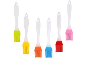 JEOPKO 6 Pcs Bright Color Basting Brush for Baking, Pastry & Grilling - Silicone, Heat Resistant