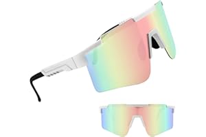 BIQIQI Fahrradbrille, Sonnenbrille Herren Damen Sportbrille Fahrrad Brille UV400 Schutzbrille Schnelle Brille Rave Brille Radsportbrille für Outdooraktivitäten Wie Radfahren Laufen Glof Ski