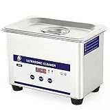 Digimate 800ML Display Digital Ultraschallreiniger für Prothesen, Brillen, Schmuck, Uhren, Gold, Edelmetalle, Ring, Ohrring, Halskette, Diamant etc.220-240V/60Hz 35W 0,8 L rostfreier Stahl