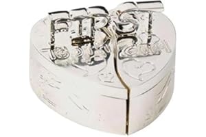 Juliana First Tooth and Curl Heart-Shaped Keepsake Box Set Silver Plated CG140