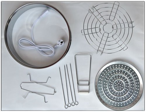 1350W Heißluft Halogenofen Heissluftofen 12/17L Mini Backofen Heißluftgrill (WEIS) - 6