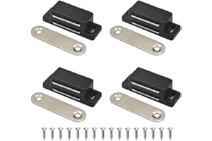 Lockimo Türmagnet Magnetschnäpper Magnetverschluss Türmagnete - 4 Stück Tür Magnete für Möbel Schrankmagnete Selbstklebend Stark Schrank (Schwarz)