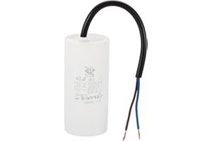 PATIKIL CBB60 40uf Running Capacitor,1Pcs AC 450V 2 Wires 50/60Hz Cylinder 96x44mm for Water Pumps, Washing Machines Motor Start