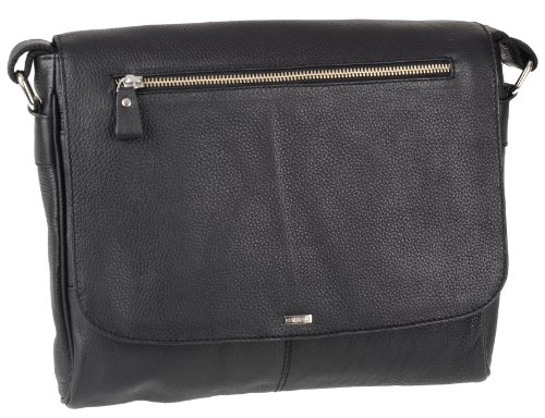 Preisvergleich Produktbild G.Chabrolle von Lindenmann Business Laptoptasche Umhänger 34x28x8cm schwarz Leder