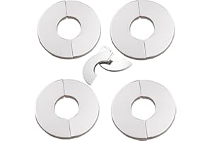 Heuskay 5 piezas divididas de acero inoxidable cromado para válvula/grifo/tapa de agujero, color plateado 24mm (24mm)