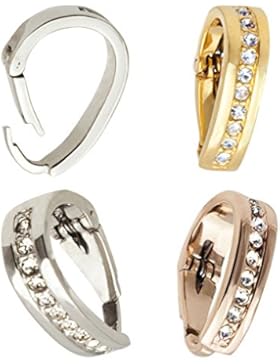 Öse Schlaufe Anhänger Clip Diamant-Imitaten Gold Silber Rosegold