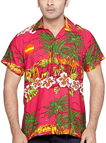 SWEET NECTAR Men's Regular Fit Classic Short Sleeve Casual Floral Hawaiian Shirt S