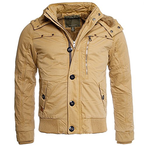Young & Rich Herren Winter Jacke mit abnehmbarer Kapuze slimfit gefttert Vintage Look JK-415, Grsse:XXL;Farbe:Camel Young & Rich Herren Winter Jacke mit abnehmbarer Kapuze slimfit gefttert Vintage Look JK-415, Grsse:XXL;Farbe:Camel