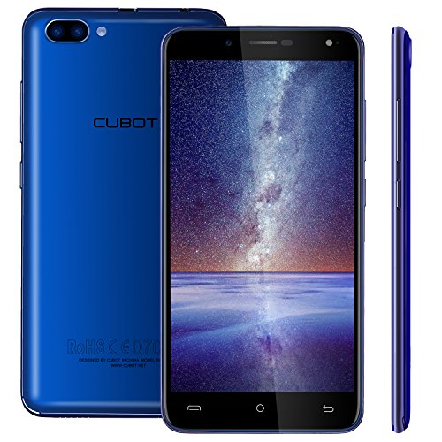 CUBOT Rainbow 2 3G Smartphone Libre - Android 7.0, 5.0 pulgadas Pantalla, Quad-Core 1.3GHz, 1GB RAM 16GB ROM, 13.0MP + 2.0MP Cámara Trasera Dual, 5.0MP Cámara frontal, Dual SIM (Azul)