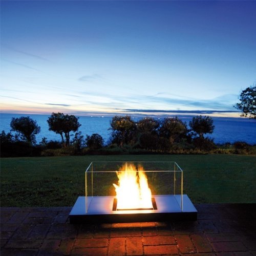 Uni Flame schwarz 1,7 L gebürsteter Edelstahl Ethanol-Kamin – 544 a - 3