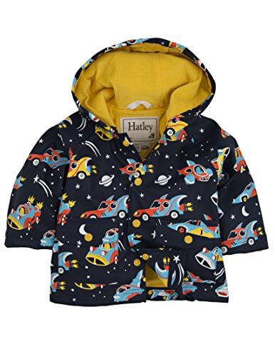 Hatley Baby-Boys Infant Space Cars Raincoat, Blue, 12-18 Months