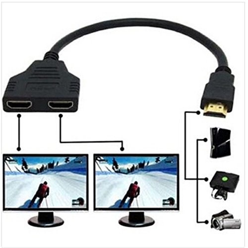 SYS HDMI-Kabel 1 Stecker auf 2 Buchsen, Y-Splitter-Kabel-Adapter, HD, TV,LCD, LED,
