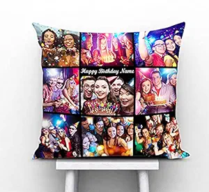 PINK SWAN Photo Cushion/Pillow for Gift to Husband,Wife,Mother,Father,Girl, Boy,Best Friend on Birthdays,Valentine,Rakhi with Filler. Size:- 12x12 inches, Colour:- Multi, Style 1