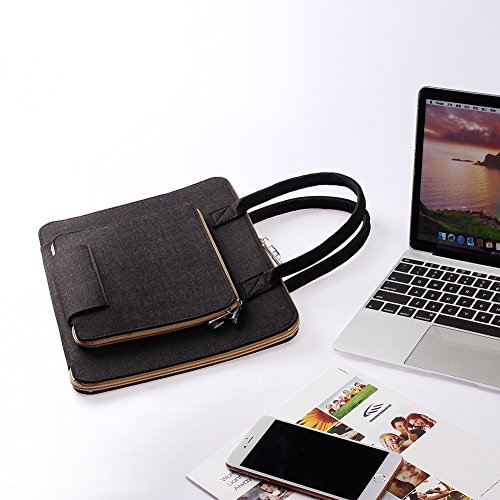 Tasche mit Zubehörfach für Laptop 33cm( 13,3Zoll ) von Colleer,Tasche mit Zubehörfach für Laptop 13,3Zoll (33cm ) von Colleer, Schutzhülle / Etui / Case für Microsoft Surface Pro 3/4 Tablet und 13“ MacBook Air (Schwarz, Laptop 13,3 Zoll (33cm )) - 7