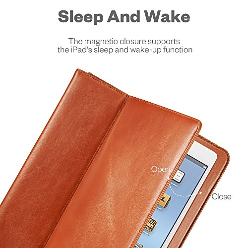 KAVAJ iPad Hülle Echtleder Case „Berlin“ für das Apple iPad 4 iPad 3 iPad 2, Cognac-Braun aus echtem Leder mit Stand und Auto Schlaf/Aufwachenen Funktion. Dünnes Smart-Cover Schutzhülle Tasche für die iPad der 2./3./4. Generation - 3