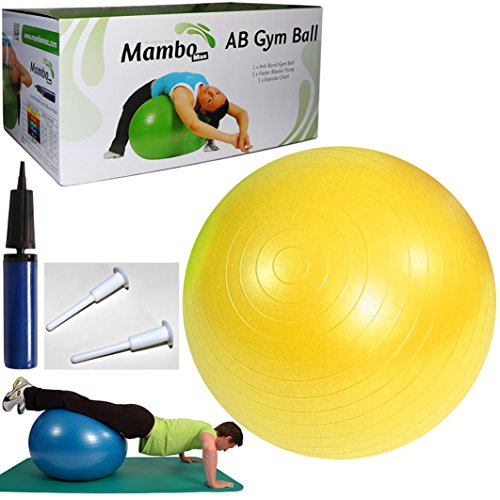 Msd PALLA 45 cm GIALLA ANTISCOPPIO + POMPA + 2 TAPPI Altezza Utente: inferiore 125 cm Pilates swiss fitball PSICOMOTORIA ANTI BURST AB GYM BALL