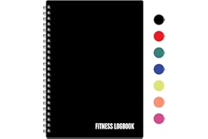 FL FITNESS LOGBOOK Fitness Logbuch Plastik-Cover Schwarz (in englischer Sprache)