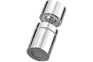 GrünWerk Aireador Grifo Cocina, 360° Giratorio Ajustable 2 Modos Salida Agua, 22/24 Mm Adaptador Grifo Cocina, Para Cocina Y Bañ Aireador Grifo Lavabo,Negro