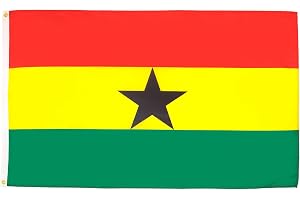 AZ FLAG Flagga Ghana 90x60 cm Banér Ghanansk 100D Polyester 2 Öljetter