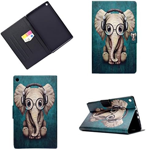 LMAZWUFULM Case for Amazon Fire HD 8 2016 / 2017 (8,0 Inch) PU Leather Ultra-thin Magnetic Closure Folding Leather Cover Music Elephant Pattern Auto Sleep / Wake Function of Bookstyle with Stent Function Holster Leather Case Flip Cover for Amazon Fire HD 8 Tablet PC Pattern 1