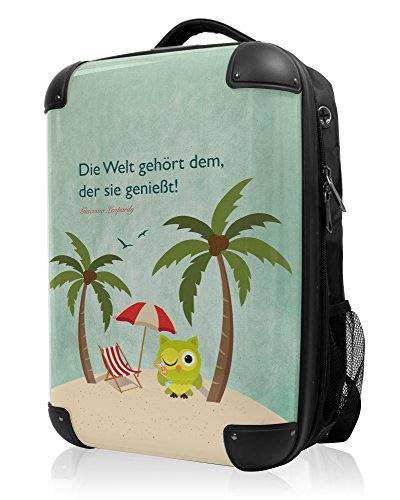 Preisvergleich Produktbild HAUPTSTADTKOFFER - STYLE Laptoprucksack Rucksack Business Laptop Rucksack Arbeits Daypack, individuell gestalten, Geschenkidee, Design: Eule Strand Sonnenschirm