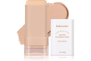 HQDA Matte Foundation Stick with Brush – Waterproof & Long-Lasting Cream Foundation, Hydrating Tinted Moisturiser, Full Coverage & Lightweight Makeup Stick for Smooth Even Skin Tone – 20g (#3 Warm Beige)